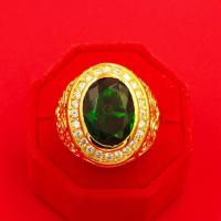 ราคา แหวนทอง แหวนแฟชั่น แหวนประดับพลอยล้อมเพชร บุษราคัม ทับทิม เขียวมรกต ขนาดเม็ดยอด Oval 18X12 mm ชุบทองไมครอน 18K บริการเก็บเงินปลายทาง (16140830672)