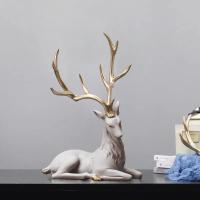 ราคา รูปปั้นกวางเรนเดียร์รูปปั้นกวางคุณภาพสูงเรซิ่นรูปแกะสลัก ELK การตกแต่งบ้านหรูสำหรับห้องนั่งเล่นของตกแต่งโต๊ะนอร์ดิกใหม่ (20572062701)