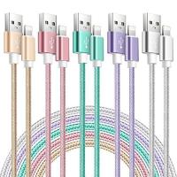 ราคา Apple MFi Certified ที่ชาร์จ iPhone 5Pack 3 3 6 6 10 FT iPhone Fast Charging Cord iPhone Lightning Cable Nylon Braided Long USB Cord Compatible With iPhone 13 Pro 14 13 12 11 XS MAX XR 8 7 6S iPad (16