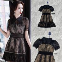 ราคา งานป้าย TRAK เดรสสั้นลูกไม้สีดำคอปก แต่งลูกไม้ตีกุ้นตาข่ายสลับปลายชายแต่งระบายชั้นนึงมีซับในงานซิปหลัง สวย คัตติ้งเป๊ะจ้าา (19582735416)