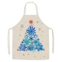 ราคา Christmas Tree Printed Women Kitchen Aprons Cooking Oil proof Cotton Linen Antifouling Chef Apron Man Kid Aprons (19964150052)