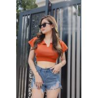 ราคา Ambella เสื้อครอปคอปก ทรงแขนค้างคาว นางแบบถ่ายจากสินค้าจริง เสื้อครอปแฟชั่น เสื้อครอปไหมพรม เสื้อครอปเอวลอย เสื้อผ้า (9170978187)