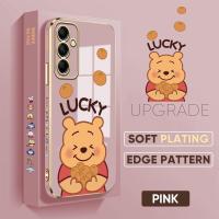 ราคา Hpcase M14กาแล็คซี่ปลอกสำหรับ Samsung นิ่ม5Gซัมซุง M14 5G ฟรีสายคล้อง เคสหมีพูโชคดีลวดลายขอบสี่เหลี่ยมเคสโทรศัพท์ชุบหรูหราเคสโทรศัพท์นิ่ม (18849741328)