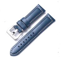 ราคา สายนาฬิกาหนังแท้สำหรับนาฬิกาสำหรับผู้ชาย Panerai สายรัด20Mm 22Mm 24Mm 26Mm สร้อยข้อมือหนังโบราณหัวเข็มขัดแข็ง (20851748354)