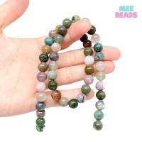 ราคา หินมอสอาเกต หินหยก 5 สี หินแท้ สีธรรมชาติ ขนาด 8 มิล เส้นยาว แถมฟรี ลวดตัวนำ ไหมร้อยหิน Moss Agate (7605333448)