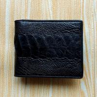 ราคา กระเป๋าสตางค์กระเป๋าหนังแท้ Super Black สีดำ Classic Ostrich กระเป๋าสตางค์หนังขานกกนะจอกเทศ (16238474128)