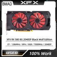 ราคา ใช้ XFX RX 580 8G 2048SP การ์ดกราฟิกหมาป่าสีดำ (20510046677)