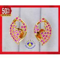 ราคา ต่างหูแป้น ประดับด้วยพลอยทับทิม สีแดง ชมพู สีหวาน สวย ตัวเรือนทองคำแท้ แบบเก๋ใส่แล้วสะดุดตา ต่างหูพลอยแท้ ต่างหูทองแท้ การันตี (3318336955)