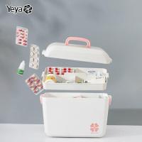 ราคา YEYA กล่องใส่ยา ตลับใส่ยา กล่องใส่ยาพกพา กล่องยา เหมาะสำหรับครอบครัวกล่องเก็บยา กล่องใส่ยาสามัญประจำบ้าน กล่องเก็บของ ตลับใส่ยาพกพาได้ กล่องปฐมพยาบาล กล่องยาแข็งแรง กล่องยาสามัญ มีช่องใส่ของ ค้นหายารว
