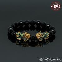 ราคา อาเป่า หินนิลดำ Onyx ขนาด 10 มิล ประดับปี่เซียะ 5 ธาตุ 1 คู่ ปี่เซียะเปลี่ยนสี ปี่เซียะ 5 สี คัดหิน หินนิลกาฬ กำไลหินสี กำไลหินนำโชค (18013586796)