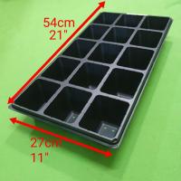 ราคา X4 ถาดเพาะเมล็ดพลาสติกสีดำแข็งแรงพร้อมช่องว่าง 15 หม้อ รูระบายน้ำในแต่ละช่องยาว 5 ช่องและกว้าง 3 ช่อง แต่ละส่วนมีขนาด 8 x 10 ซม เหมาะสำหรับพืชทุกชนิด วางซ้อนกันได้หลายถาดสต็อกในประเทศไทย จัดส่งที่รวดเ