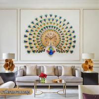ราคา co ส่งจากกรุงเทพฯ นกยูงนาฬิกาขนาด 65X70 ของขวัญ นาฬิกาแขวนผนัง นาฬิกาแขวน นาฬิกาแขวนผนังวินเทจ นาฬิกาตกแต่งบ้าน นาฬิกาติดผนังขนาดใหญ่ นาฬิกาแขวนนกยูงมงคล (16681484590)