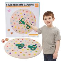 ราคา Color Shape Matching Puzzle Wooden Interactive Round Matching Games Educational Toys for Kids 3 and up Boys Girls Wooden Shape Board Sensory Games decent (20410290438)