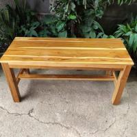 ราคา ม้านั่งยาว ขนาด 40x100x48ซม ทำสี เก้าอี้ยาว เก้าอี้ไม้แท้ เก้าอี้ไม้สัก (1466648519)