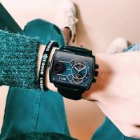 ราคา Swiss automatic watch male trill network science and technology of red and black double calendar double men when the student individuality quartz watch (11348588096)