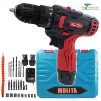 ราคา MOLITA สว่านไร้สาย สว่าน 32V 2 ระบบ พร้อมชุดอุปกรณ์ แบต 2 ก้อน ฟรีแถมอุปกรณ์32ชิ้น สีดำแดง (4777822048)