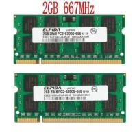 ราคา Elpida 4GB 2X2GB DDR2 667MHz PC2 5300S 200Pin หน่วยความจำ RAM ของแล็ปท็อปแบบ SODIMM Cl5 (18603949108)