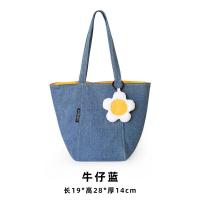 ราคา oudukai กระเป๋า Denim Canvas ขนาดใหญ่ กระเป๋าสะพายผ้ายีนส์ลายดอกไม้ขนาดเล็ก กระเป๋าสะพายข้างผู้หญิง กระเป๋าสะพายแบบพกพา กระเป๋า Denim TOT กระเป๋า Canvas Denim กระเป๋า TOT ไหล่เดี่ยว กระเป๋ายีนส์ไหล่เด