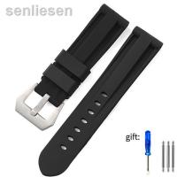 ราคา สายนาฬิกาข้อมือสายนาฬิกาข้อมือยางซิลิโคนของแท้ขนาด24มม 26มม 2023เหมาะสำหรับ Panerai ใต้น้ำ111 441สร้อยข้อมือยางซิลิโคนนุ่ม616 (19881058342)