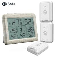 ราคา Brifit ไฮโกรมิเตอร์เทอร์โมมิเตอร์แบบดิจิตอล ไฮโกรมิเตอร์อากาศในร่มพร้อมเซ็นเซอร์ไร้สาย 3 ตัวพร้อม LCD Meter การสลับ (11887395847)