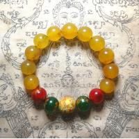 ราคา ประคำ ข้อมือ หยกเหลือง พระสมเด็จม้วน มวลสารมงคล สมเด็จโต กรุวังหน้า วัดพระแก้ว สร้อยข้อมือ แก้วมณี โชติ เหลือง แดง น้ำเงิน AA8 (19860700121)