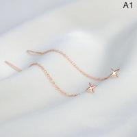 ราคา เครื่องประดับต่างหูระย้าตรงของผู้หญิงต่างหูแบบห้อย JZ เทรนด์สายยาวพู่โซ่ด้ายไต่จี้ดาว (19161983170)