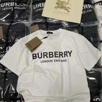 ราคา Burberry Burberry Tag Collar Label เสื้อยืดแขนสั้น คอกลม ผ้าฝ้ายแท้ ทรงหลวม สไตล์คลาสสิก สําหรับผู้ชาย และผู้หญิง (18612966127)
