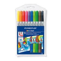 ราคา STAEDTLER Noris club ปากกาเมจิก2หัว สเต็ดเล่อร์ 10สี (749894064)
