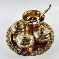 ราคา ชุดทองเหลืองตอกลายรวงข้าวในกลีบบัว ชุดถวายจ้าวพระพุทธ ถาดองุ่น 9 นิ้ว (17364052959)