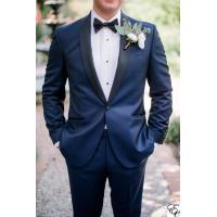 ราคา Tuxedo Navy ทักซิโด ทักซิโด้ สีน้ำเงิน ปกดำ ชุดเจ้าบ่าว งานสั่งตัด สามารถวัดสัดส่วนปรับไซส์ หรือ MTM MTO BESPOKE ได้ งาน Tailor Made Classic Menswear (20701691148)