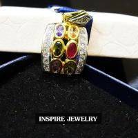 ราคา Inspire Jewelry จี้พลอยนพเก้า ทรงกลม สวยงามมาก จี้บุษราคัม จี้ทับทิม โกเมน ไพลิน ฯลฯ ฝังเพชรพลอย CZ งานจิวเวลรี่ งดงาม size 5x5cm (17032530170)