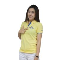 ราคา DELON เสื้อโปโลทรงพระเจริญ ญ AT55003 สีเหลืองปักน้ำเงิน เสื้อใส่ทำงาน เสื้อมีปก ผ้าคอตตอน ปีเก้ เนื้อดีไม่ย้วย ไม่หด (1636293)
