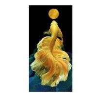 ราคา Luyameishop Modern Gold Koi Fish Feng Shui ภาพวาดผ้าใบสำหรับห้องนั่งเล่น Home Decor (20365473478)