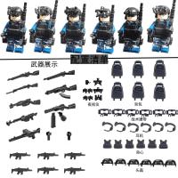 ราคา Compatible with Lego building blocks military special forces figures assembled heavy machine gun weapons and equipment special police villain children authentic (20345385059)