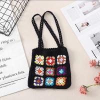 ราคา Casual Handcrafted Shopping Bag Unique Design Womens Handbag New Handbag For Women Handmade Crochet Weaving Grandmother Grid Shoulder Bag Vintage Crochet Shoulder Bag (19650476022)
