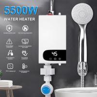 ราคา Eg คลังสินค้าพร้อม เครื่องทำน้ำอุ่นทันที5500W สำหรับฝักบัว220V EU ปลั๊กก๊อกน้ำห้องน้ำเครื่องทำน้ำอุ่นระบบควบคุมอุณหภูมิแบบสัมผัสจอแสดงผลดิจิตอล (16371467769)