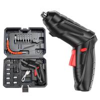 ราคา Rechargeable Mini Electric Screwdriver 90 180 Rotating Handle LED Wireless Screwdriver Drill Electric Screw Driver (16470306437)