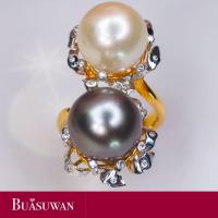 ราคา แหวน มุก และ เพชร ตัวเรือนทองคำ 18K ประดับด้วยมุกสีขาว และสีเทา และเพชรเบลเยี่ยม สไตล์แหวนไขว้ น่ารักๆ เก๋ สวมได้ในหลากหลายโอกาส (17030817913)