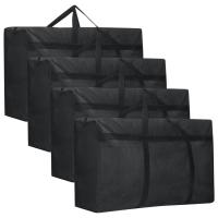 ราคา 4แพ็ค125L กล่องใส่ของขนาดใหญ่ที่มีซิปกระเป๋าเก็บของกันน้ำ600D สวนอ็อกซ์ฟอร์ดเคลื่อนย้ายได้ใต้เตียงนอนกล่องเก็บของพร้อมกับฝาปิดสำหรับเสื้อผ้าผ้านวมซักรีด (20206787455)