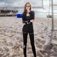 ราคา Luoke 2019NEW 4PEC ชุดชั้นใน เสื้อ กางเกง กางเกง กางเกง black Rashguards สำหรับผู้หญิงชุดดำน้ำสีดำยาวชุดดำน้ำตื้นเซิร์ฟกันแดดชุด (521760266)