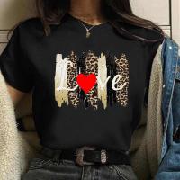 ราคา ฤดูร้อนขายดีเสื้อยืดสตรีสีดำเสื้อยืดผู้หญิงลายเสือดาวสุดเท่เสื้อยืดแขนสั้นเสื้อลำลองคอกลมสำหรับสตรี (17638705457)
