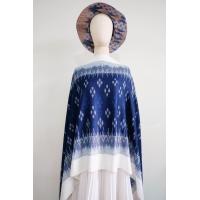 ราคา ผ้าคลุมไหล่มัดหมี่ทอมือย้อมคราม (20311782193)