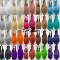ราคา สากลcosplayแกะสลักวิกผม ผมยาวตรงหญิง100cm สีดำ สีขาว สีฟ้า สีเขียว สีม่วง สีเหลือง สีการ์ตูน (14148130056)