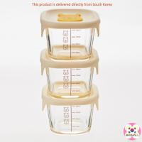 ราคา LocknLock Disney Winnie the Pooh Glass Steam Container BABY FOOD GLASS CONTAINER 3P Set Glass Baby Tableware 230ml LocknLock Gift Box Package SetFood Storage (21054177284)