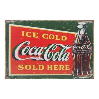 ราคา ป้ายสังกะสีวินเทจ Ice Cold Coca Cola Sold Here ขนาด 20x30 ซม (110237021)