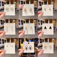 ราคา ต่างหูแฟชั่นสตรีตุ้มหูคริสตัลรูปหัวใจสไตล์เกาหลี (9757022116)