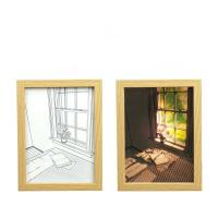 ราคา โคมไฟกรอบรูปอัจฉริยะ สวยตะลึง โคมไฟตกแต่ง โคมไฟข้างเตียง โคมไฟติดผนัง โคมไฟกรอบไม้ ขนาด31x22cm ชาร์จไฟUSB หลอดไฟLED ปรับแสงได้ 3 ระดับ KT0890 (20575942393)