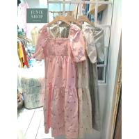 ราคา JUNIE SHOP เดรสเกาหลี เดรสยาวลายปักดอกไม้ทั้งตัว อกสม๊อกกระซับ ส่งฟรี (19809339787)