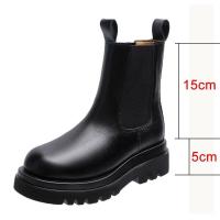 ราคา Chelsea Shoes New Chunky Boots Women Winter Shoes Pu Leather Plush Ankle Boots Black Female Autumn Fashion Platform Booties (11347976275)