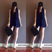 ราคา TW6661 Set เสื้อสูทแขนกุด กางเกงขาสั้น (1656212809)